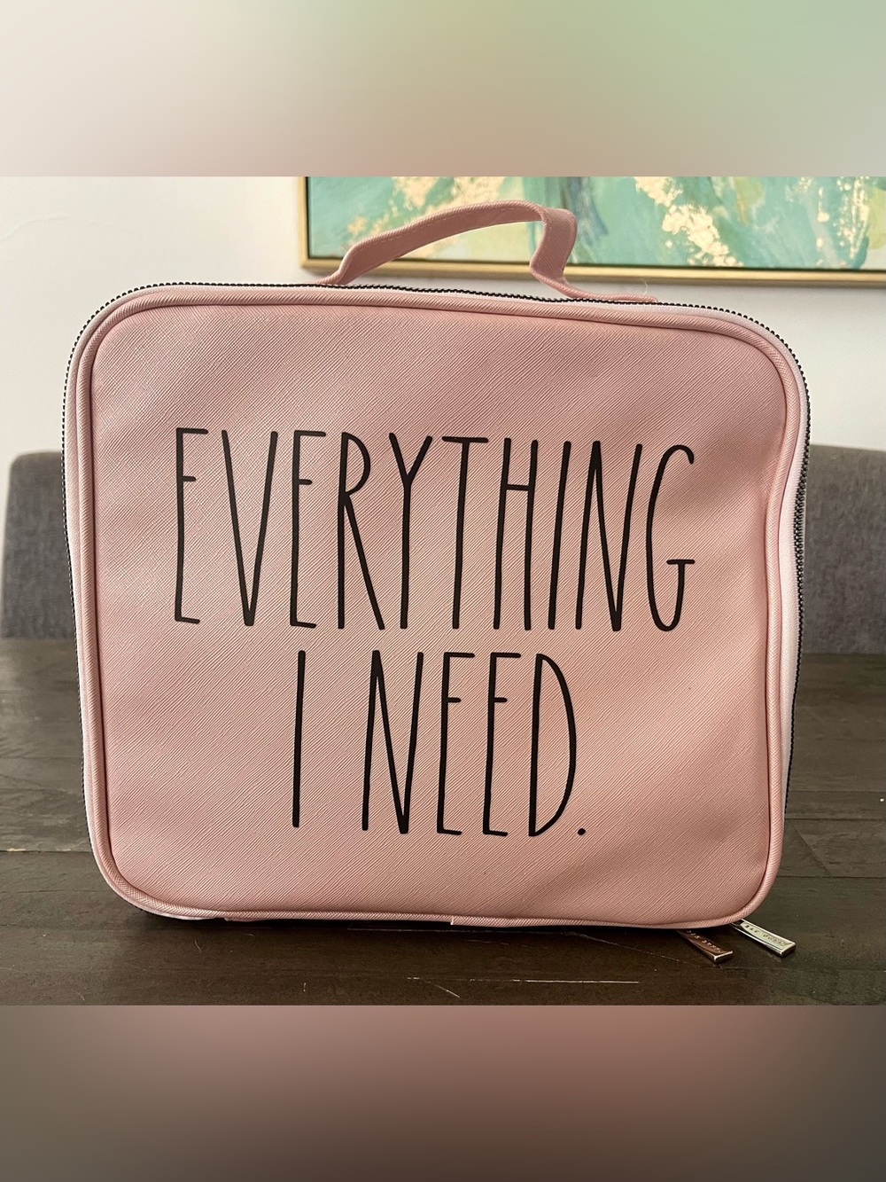 Rae Dunn Pink 'Everything I Need' Cosmetic Case
